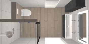 Realisatie ombouw garage naar een en suite badkamer Jetten Installatietechniek